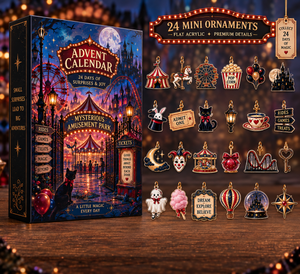 Mysterious Amusement Park Advent Calendar 24 Mini Acrylic Ornament Charms 24 Days Of Magical Surprises Carnival Christmas Countdown Gift