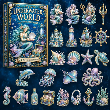 Mystic Underwater World Advent Calendar 2026 - 24-Day Countdown, Acrylic Charms Every Day Bring New Suprises