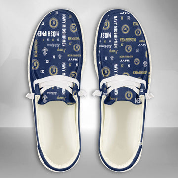 Navy Midshipmen Hey Dude Shoes, NCAA Shoes -NCAA Pattern For All Teams Custom Name Shoes - Ingenious Gifts Your Whole Family