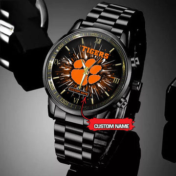 NCAA Clemson Tigers Football Team Logo Design Black Watch