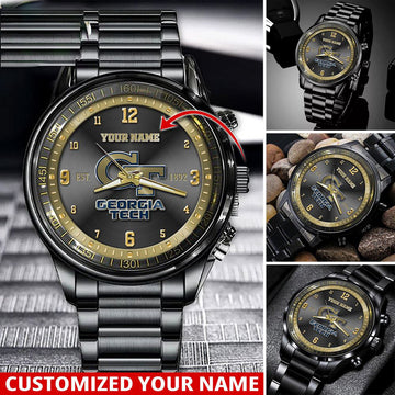 NCAA Georgia Tech Yellow Jackets Sport Watch For This Season Custom Watch For Football Lovers