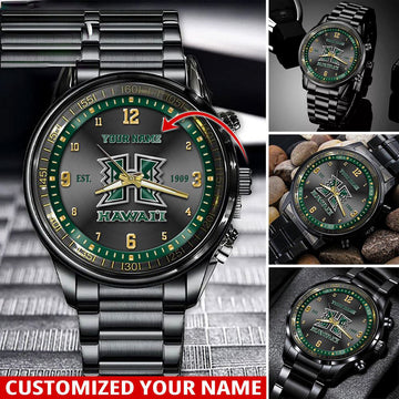 NCAA Hawaii Rainbow Warriors Sport Watch For This Season Custom Watch For Football Lovers