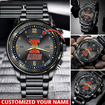 NCAA Illinois Fighting Illini Sport Watch For This Season Custom Watch For Football Lovers
