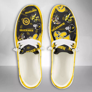 NCAA Iowa Hawkeyes Personalized Hey Dude Sports Shoes Custom Name Design Perfect Gift For Fans