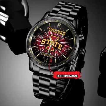NCAA Iowa State Cyclones Football Team Logo Design Black Watch