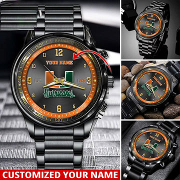NCAA Miami Hurricanes Sport Watch For This Season Custom Watch For Football Lovers