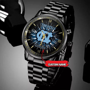NCAA North Carolina Tar Heels Football Team Logo Design Black Watch