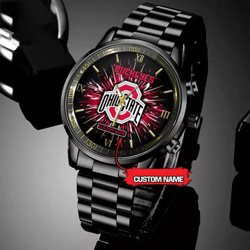 NCAA Ohio State Buckeyes Football Team Logo Design Black Watch