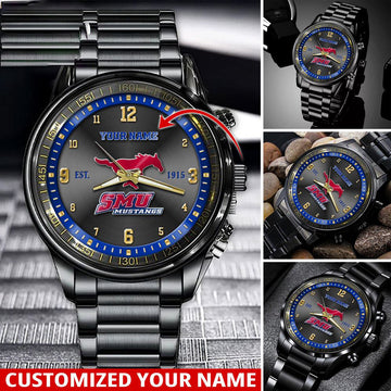 NCAA SMU Mustangs Sport Watch For This Season Custom Watch For Football Lovers