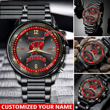 NCAA Wisconsin Badgers Sport Watch For This Season Custom Watch For Football Lovers