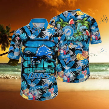 NFL Detroit Lions Flower Hawaii Shirt Summer Football Shirts Style Gift