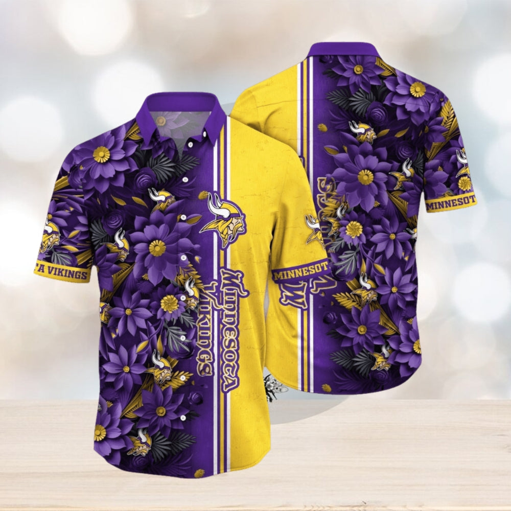 NFL Minnesota Vikings Hawaii Shirt Flower Tropical Vibes In Shirts