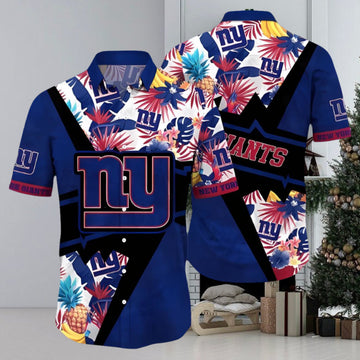 NFL New York Giants Hawaiian Shirt Flower Island Tropical Flower Style Shirt