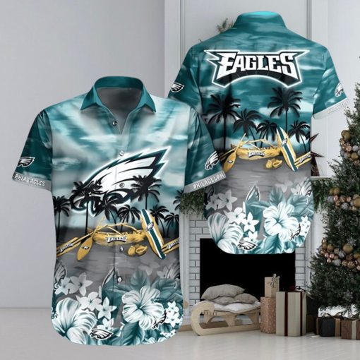 NFL Philadelphia Eagles Hawaiian Shirt Tropical Pattern Beach Lovers Gift