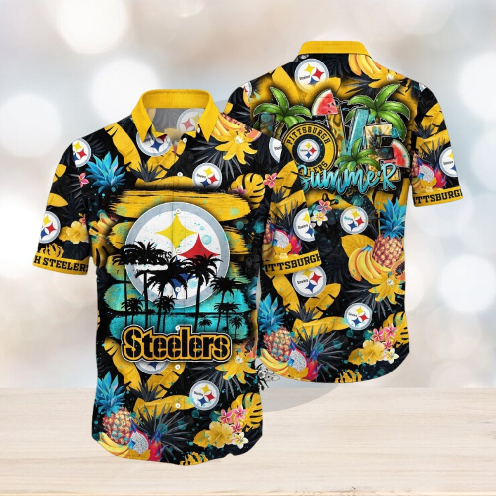 NFL Pittsburgh Steelers Hawaii Shirt Flower Relaxed Island Wear