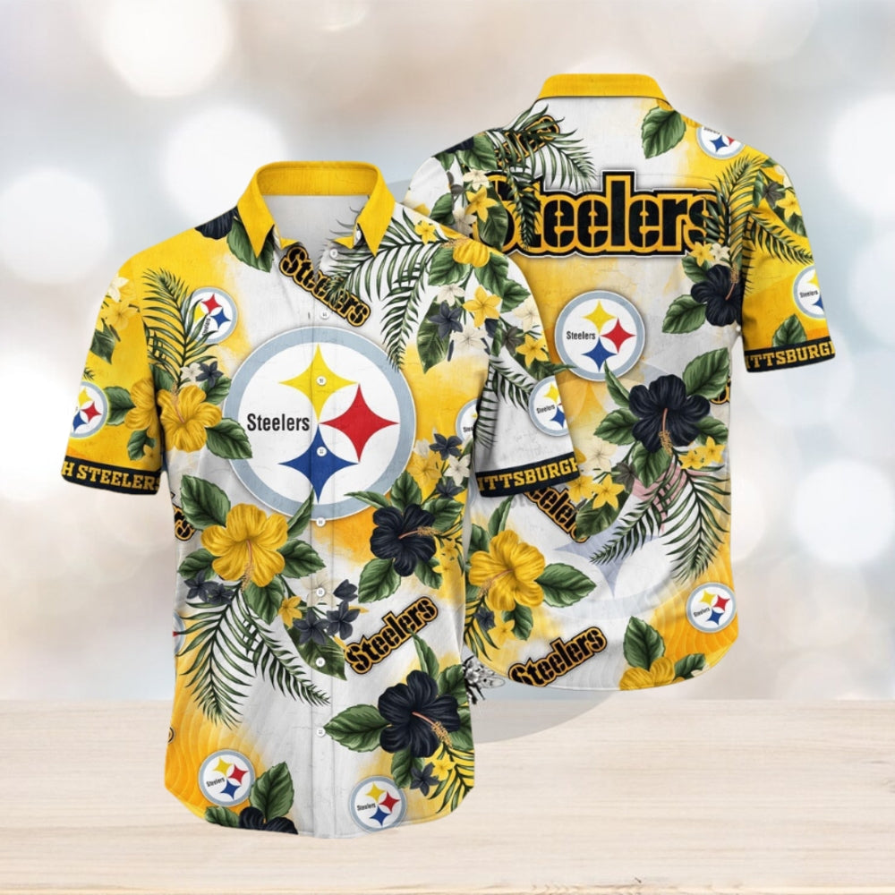 NFL Pittsburgh Steelers Hawaii Shirt Flower Trendy Floral Tops