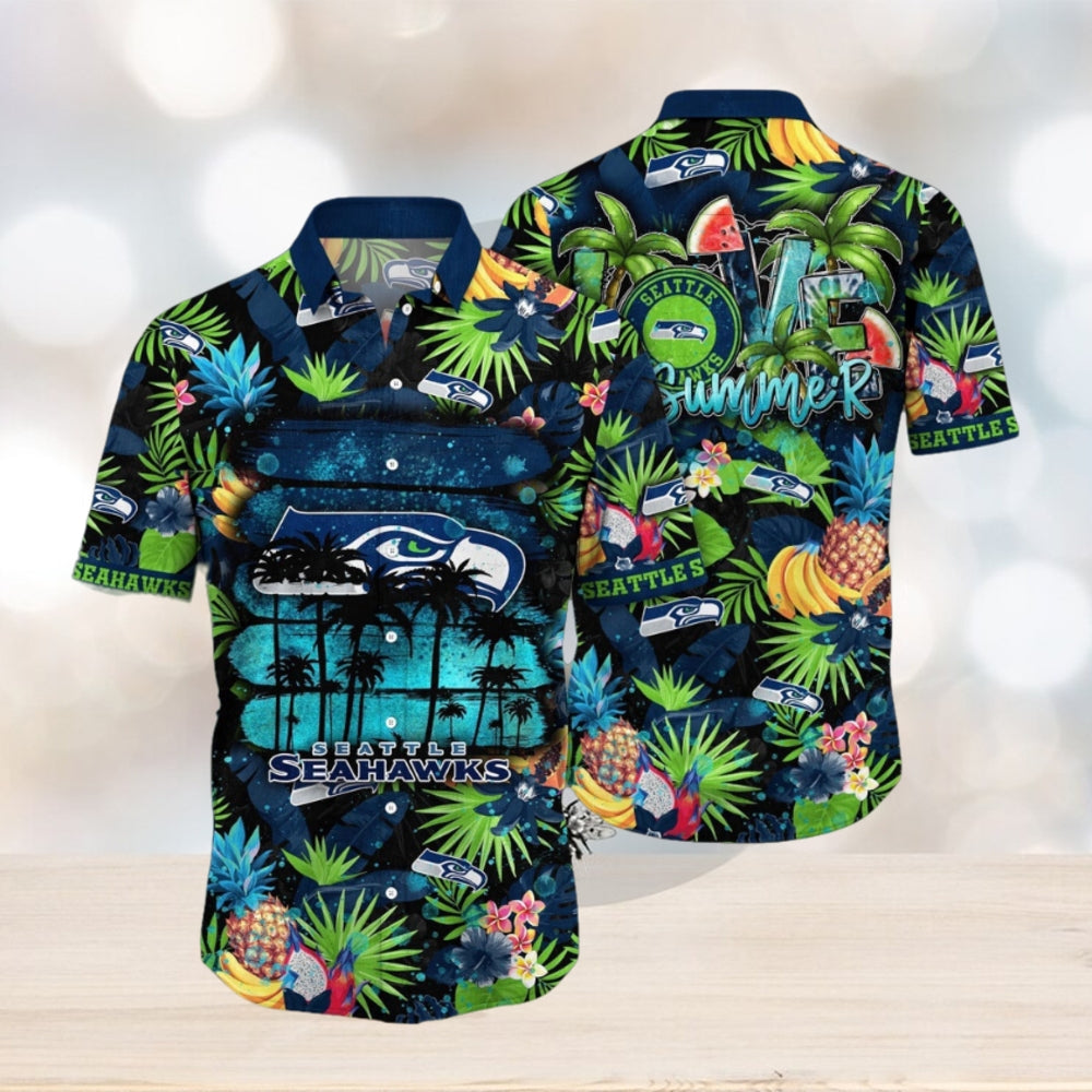 NFL Seattle Seahawks Hawaii Shirt Flower Relaxed Island Wear