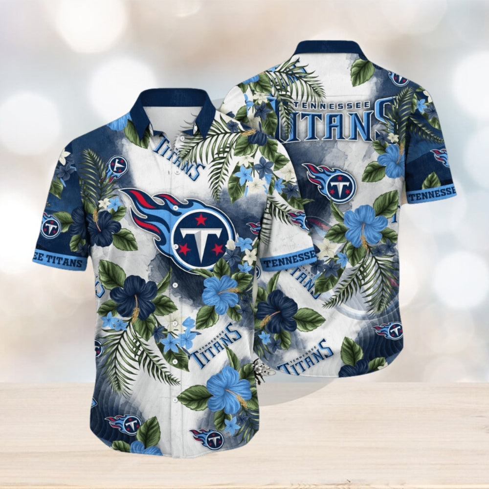 NFL Tennessee Titans Hawaii Shirt Flower Trendy Floral Tops