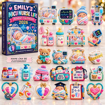 NICU Nurse Life Advent Calendar 2026 - 24-Day Countdown, Acrylic Charms