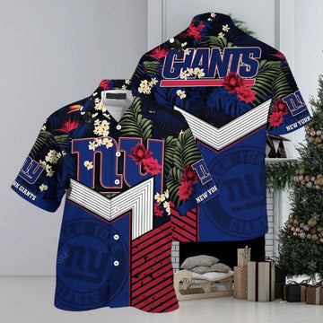 NY Giants Hawaiian Shirt NFL Football Beach Shirt For Summer