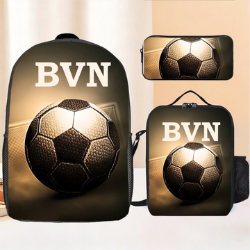 Name Custom Football Glow-in-the-Dark 3D Printed School Backpack - Opening Season Gift for Kids Who Love Football