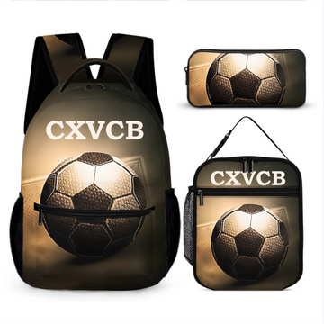 Name Custom Football Glow-in-the-Dark 3D Printed School Backpack - Opening Season Gift for Kids Who Love Football