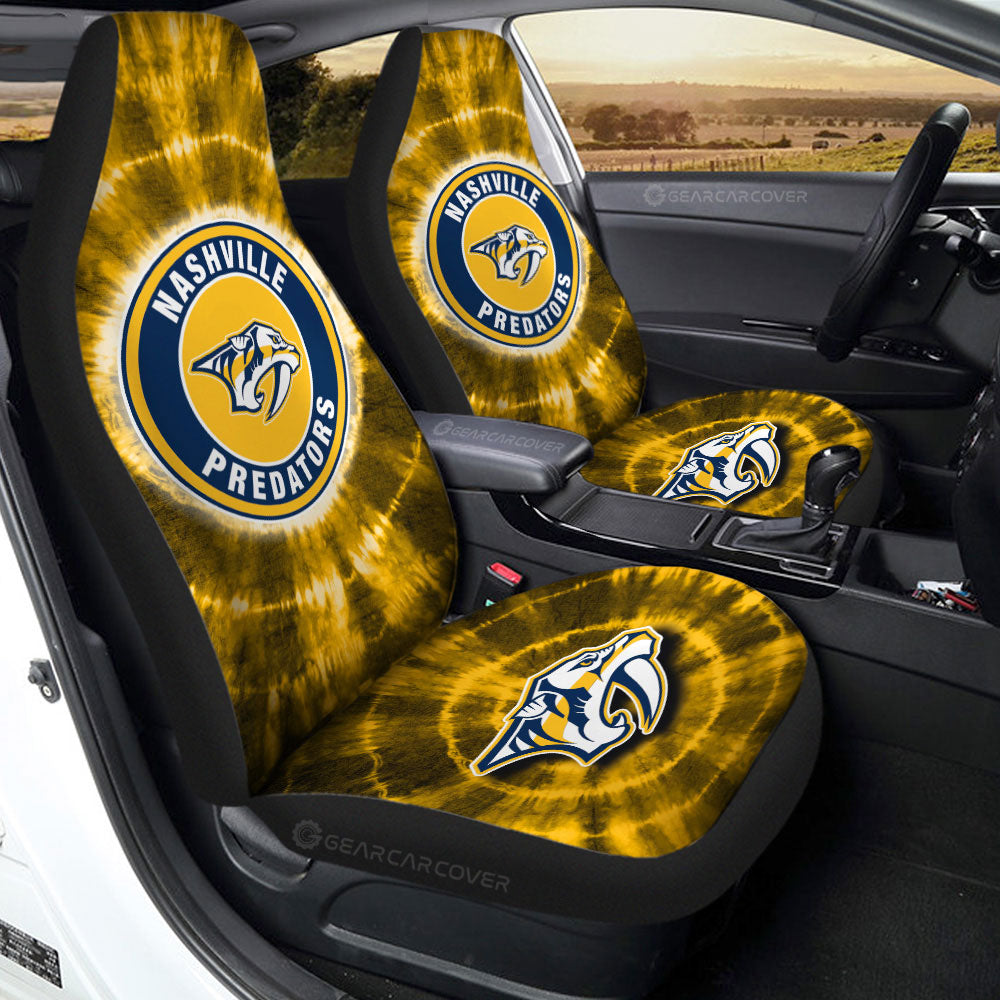 Nashville Predators Car Seat Covers Custom Tie Dye Car Accessories