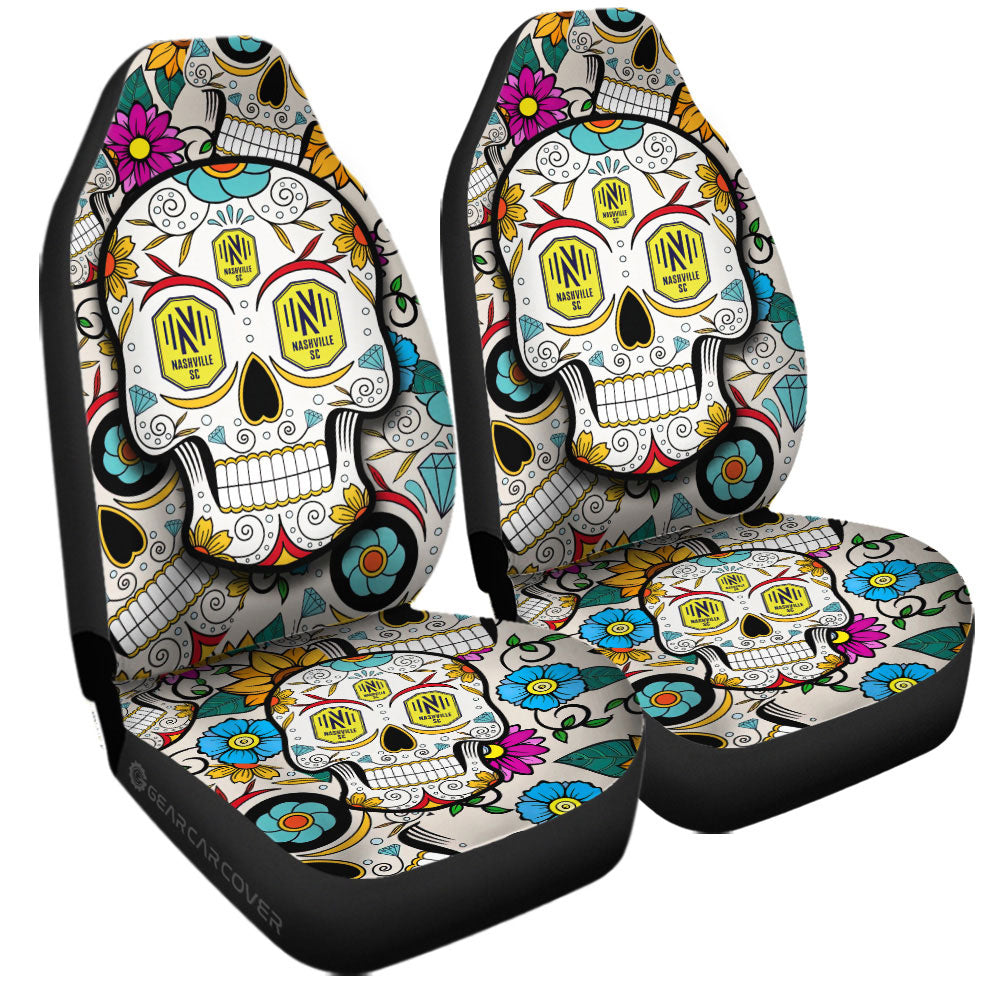 Nashville SC Car Seat Covers Custom Sugar Skull Car Accessories