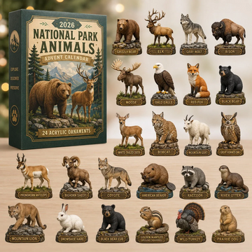 National Park Animals Advent Calendar 2026 - 24-Day Countdown, Acrylic Charms Every Day Bring New Suprises