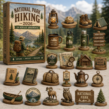 National Park Hiking Advent Calendar 2026 - 24-Day Countdown, Acrylic Charms Every Day Bring New Suprises