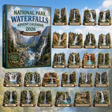 National Park Waterfalls Advent Calendar 2026 - 24-Day Countdown, Acrylic Charms Every Day Bring New Suprises