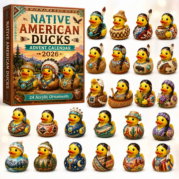 Native American Rubber Duck Advent Calendar 2026 - 24-Day Countdown, Acrylic Charms Every Day Bring New Suprises