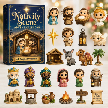 Nativity Scene Advent Calendar 2026 - 24-Day Countdown, Acrylic Charms Every Day Bring New Suprises