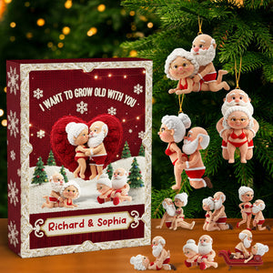 Naughty Couple Blind Box Personalized Gifts For Old Couple Christmas Advent Calendar Blind Box 24 Acrylic Ornament Countdown To Christmas