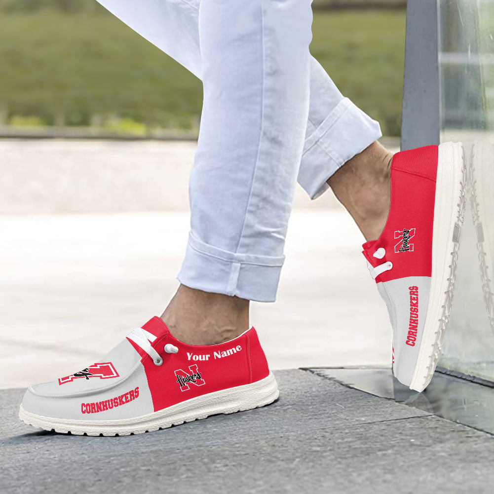 Nebraska Cornhuskers Hey Dude Shoes, NCAA Shoes – Custom name - Ingenious Gifts Your Whole Fami