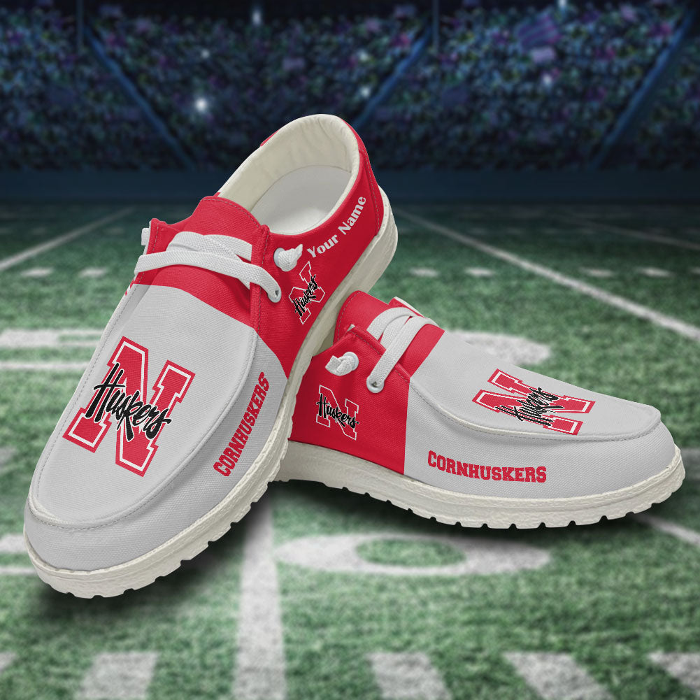Nebraska Cornhuskers Hey Dude Shoes, NCAA Shoes – Custom name - Ingenious Gifts Your Whole Fami