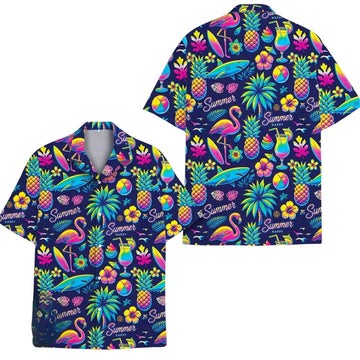 Neon Tropical Hawaiian Shirt For Men Women, Tropical Hawaiian Shirts HE0086