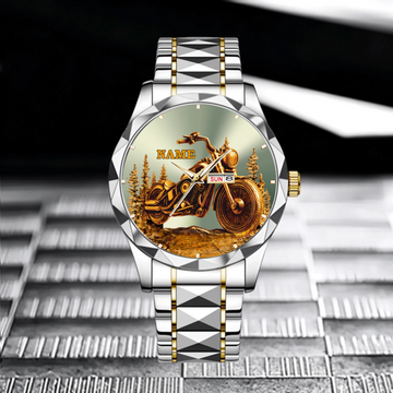 Never Underestimate An Old Man With His Motorcycle Customized Watch - Personalized Name - Gift For Motorcycle Lovers