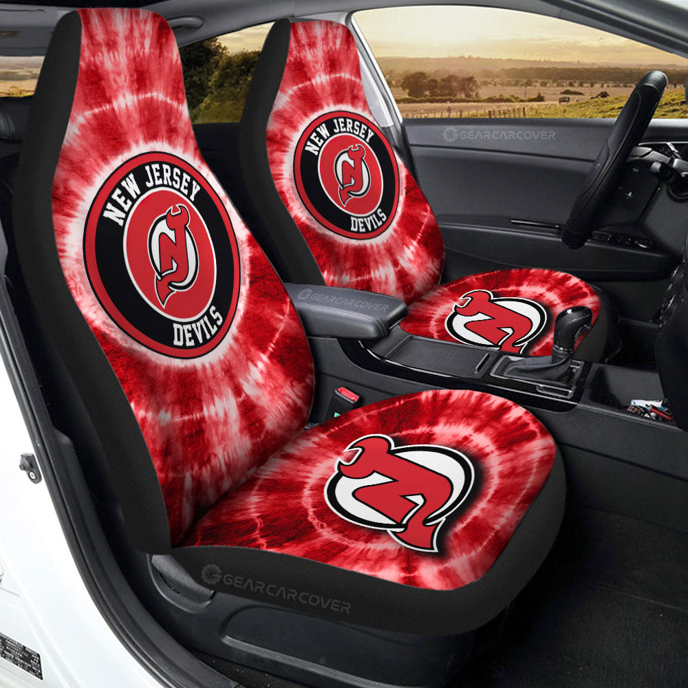 New Jersey Devils Car Seat Covers Custom Tie Dye Car Accessories