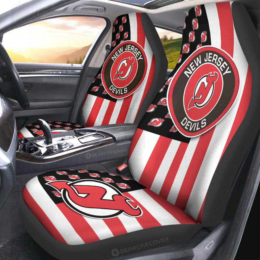 New Jersey Devils Car Seat Covers Custom US Flag Style