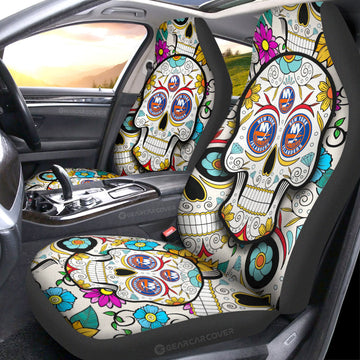 New York Islanders Car Seat Covers Custom Sugar Skull Car Accessories