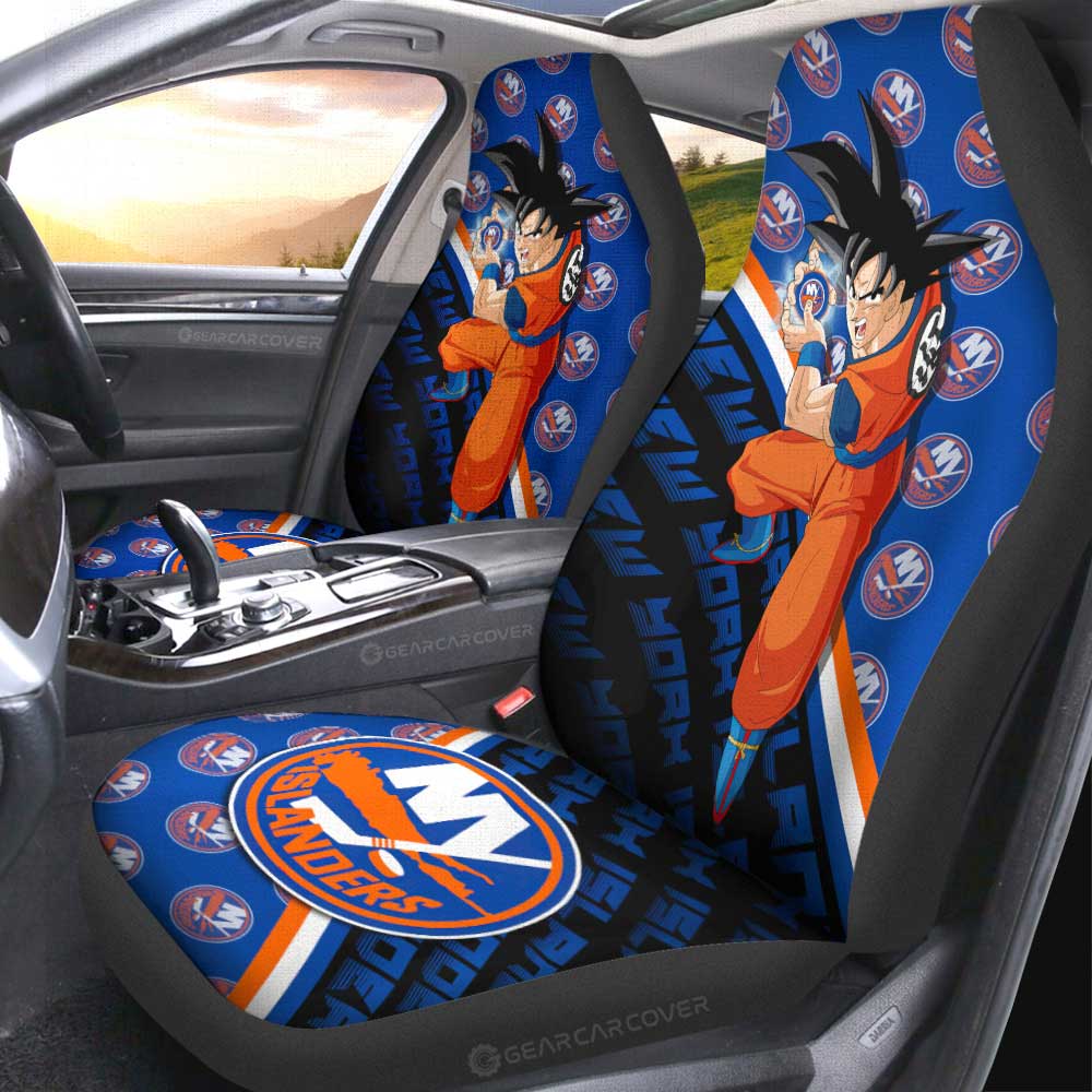 New York Islanders Car Seat Covers Goku Car Decorations For Fans