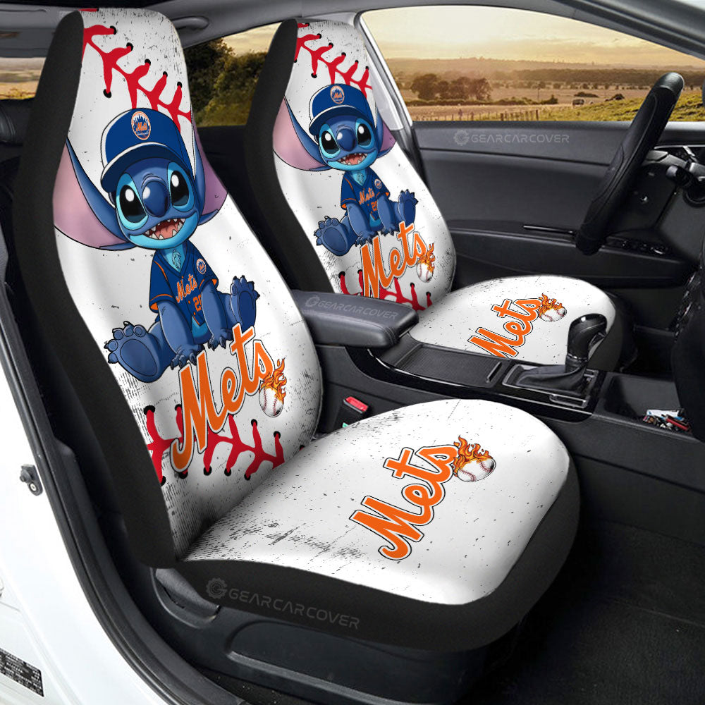 New York Mets Car Seat Covers Stitch Theme Collection
