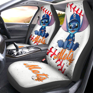 New York Mets Car Seat Covers Stitch Theme Collection