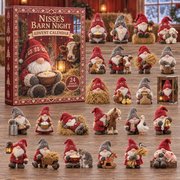 Nisse Barn Night Advent Calendar 2026 - 24-Day Countdown, Acrylic Charms