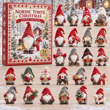 Nordic Tomte Christmas Advent Calendar 2026 - 24-Day Countdown, Acrylic Charms