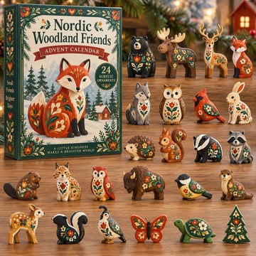 Nordic Woodland Advent Calendar 2026 - 24-Day Countdown, Acrylic Charms