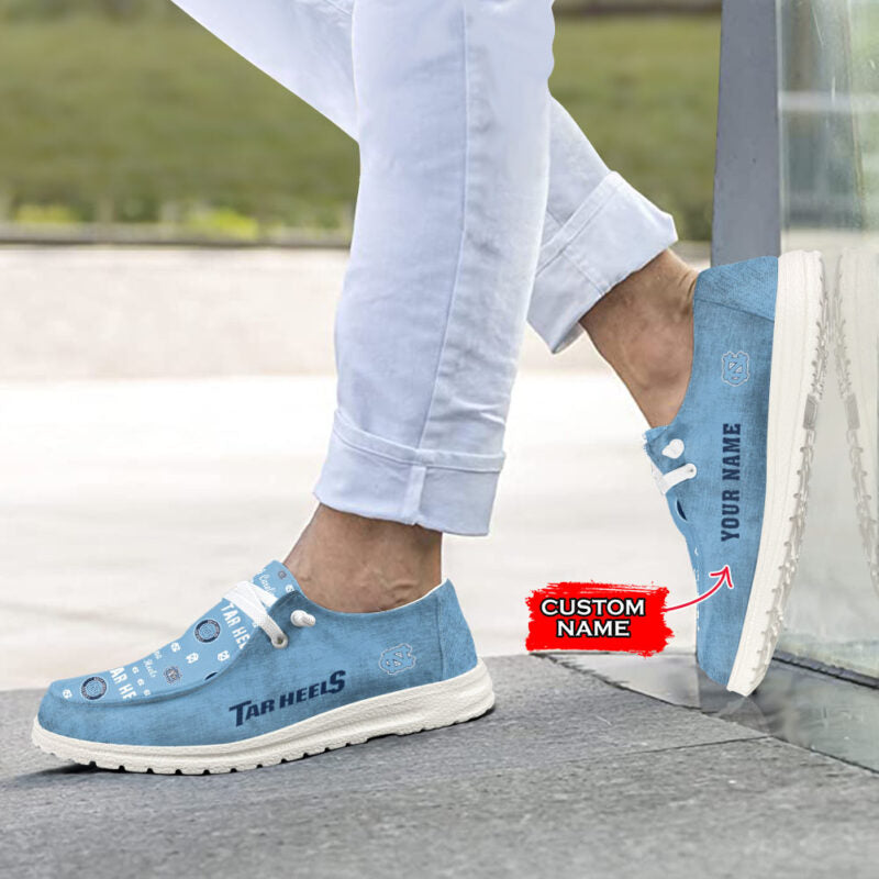 North Carolina Tar Heels Hey Dude Shoes, NCAA Shoes -NCAA Pattern For All Teams Custom Name Shoes - Ingenious Gifts Your Whole Family