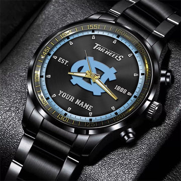 North Carolina Tar Heels NCAA Personalized Black Style Hand Watch Gifts For Fan