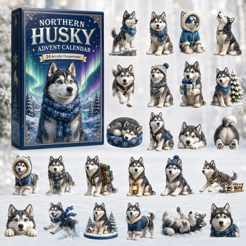Northern Husky Advent Calendar 2026 - 24-Day Countdown, Acrylic Charms Every Day Bring New Suprises
